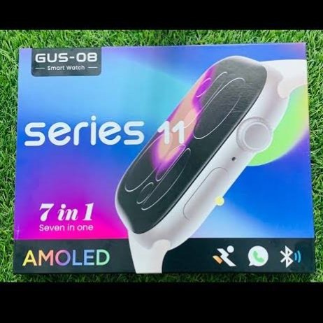 GUS-08 Series 11 Smart Watch | AMOLED Display | 7-in-1 Smart Features | 7 Interchangeable Straps | Bluetooth Calling | Fitness Tracker | For Android & iOS